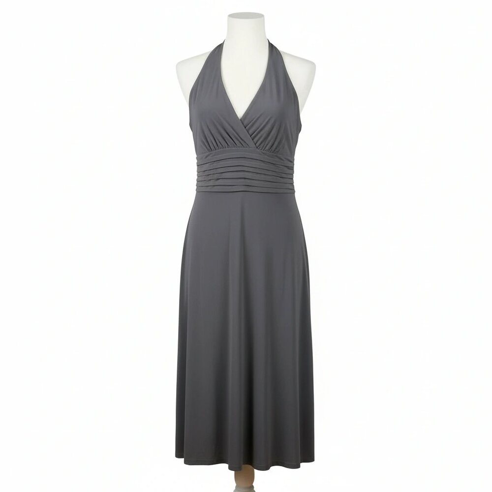 Chic Evan Picone Charcoal Midi Dress